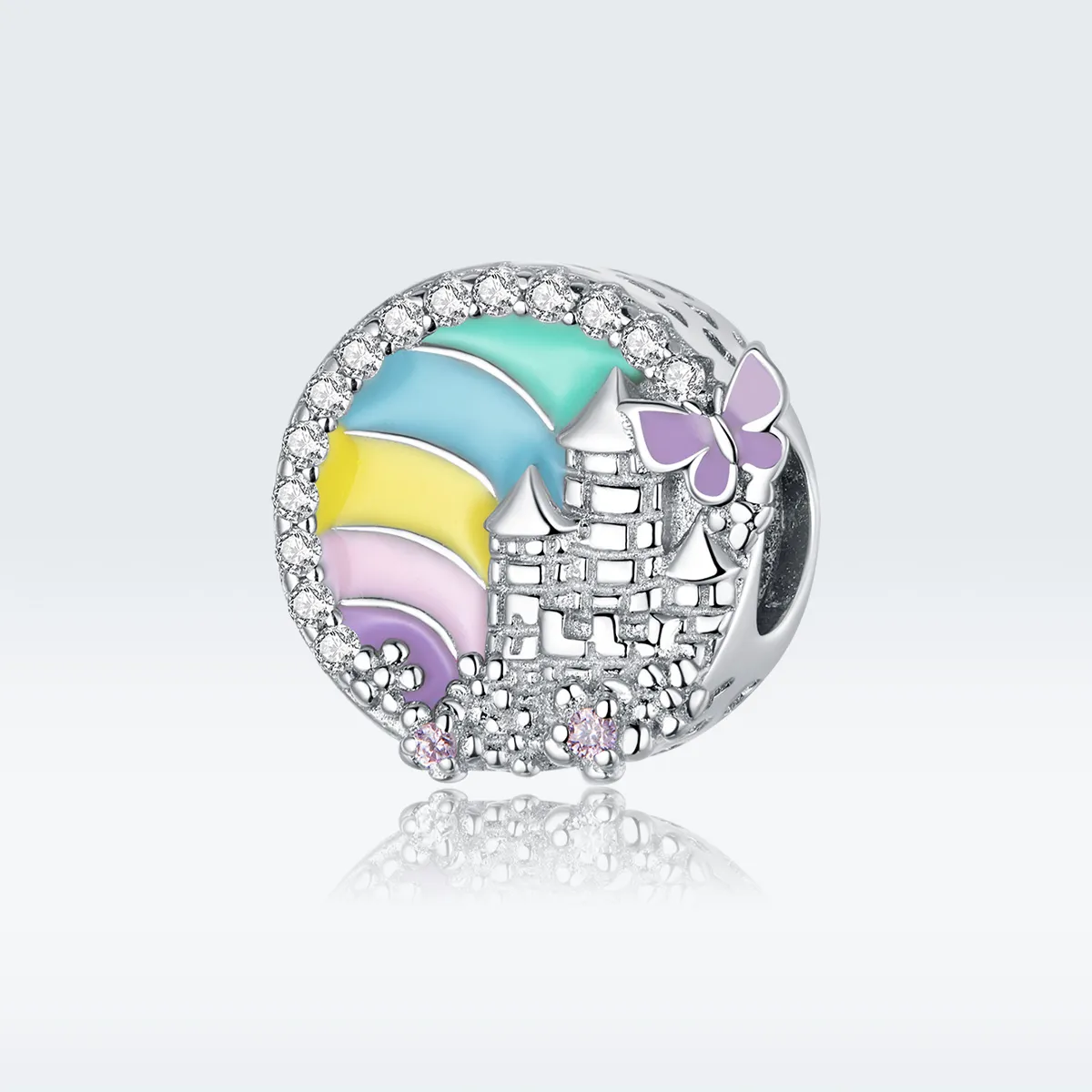 Pandora Style Silver Rainbow Castle Charm - SCC1585
