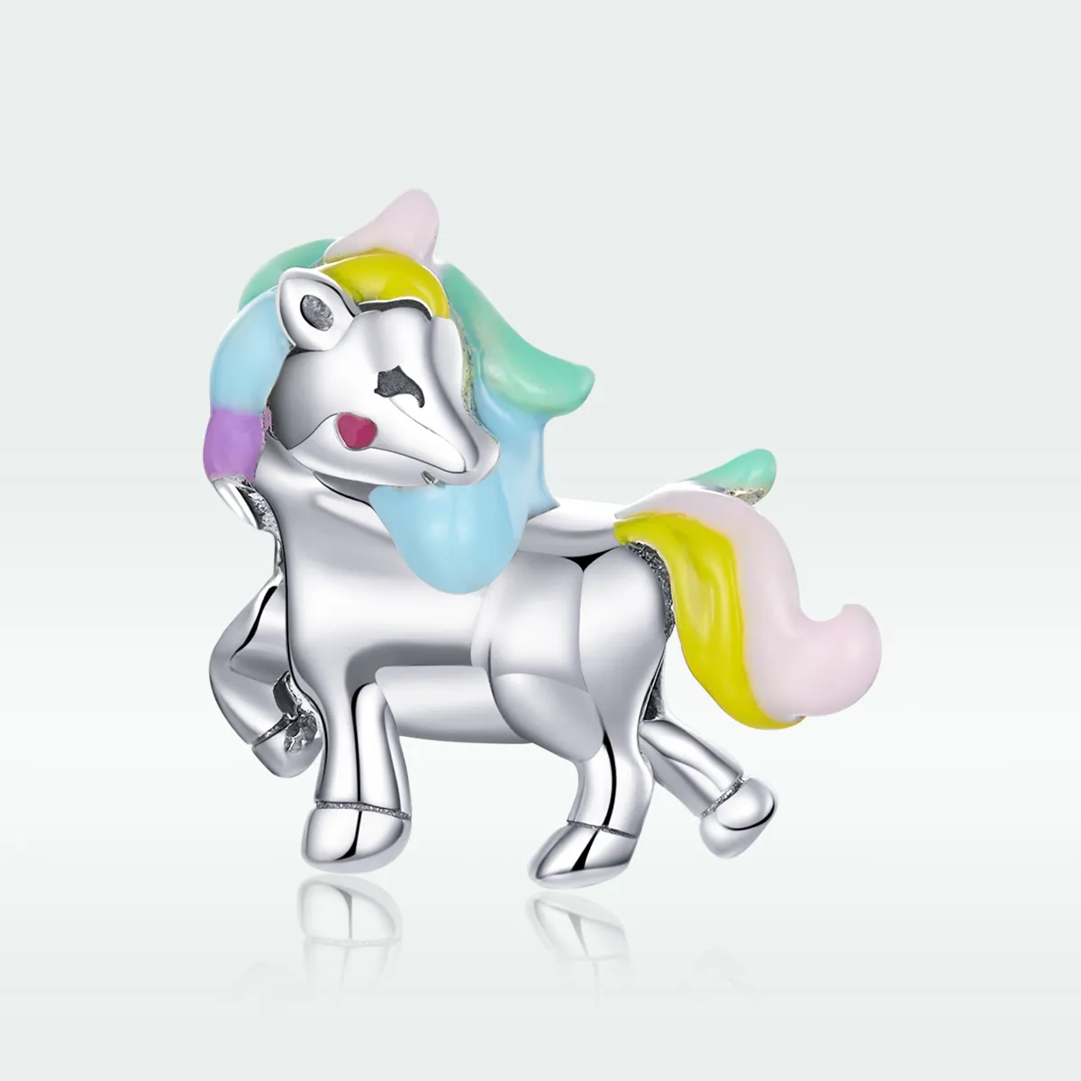 Pandora Style Silver Rainbow unicorn Charm - SCC1500