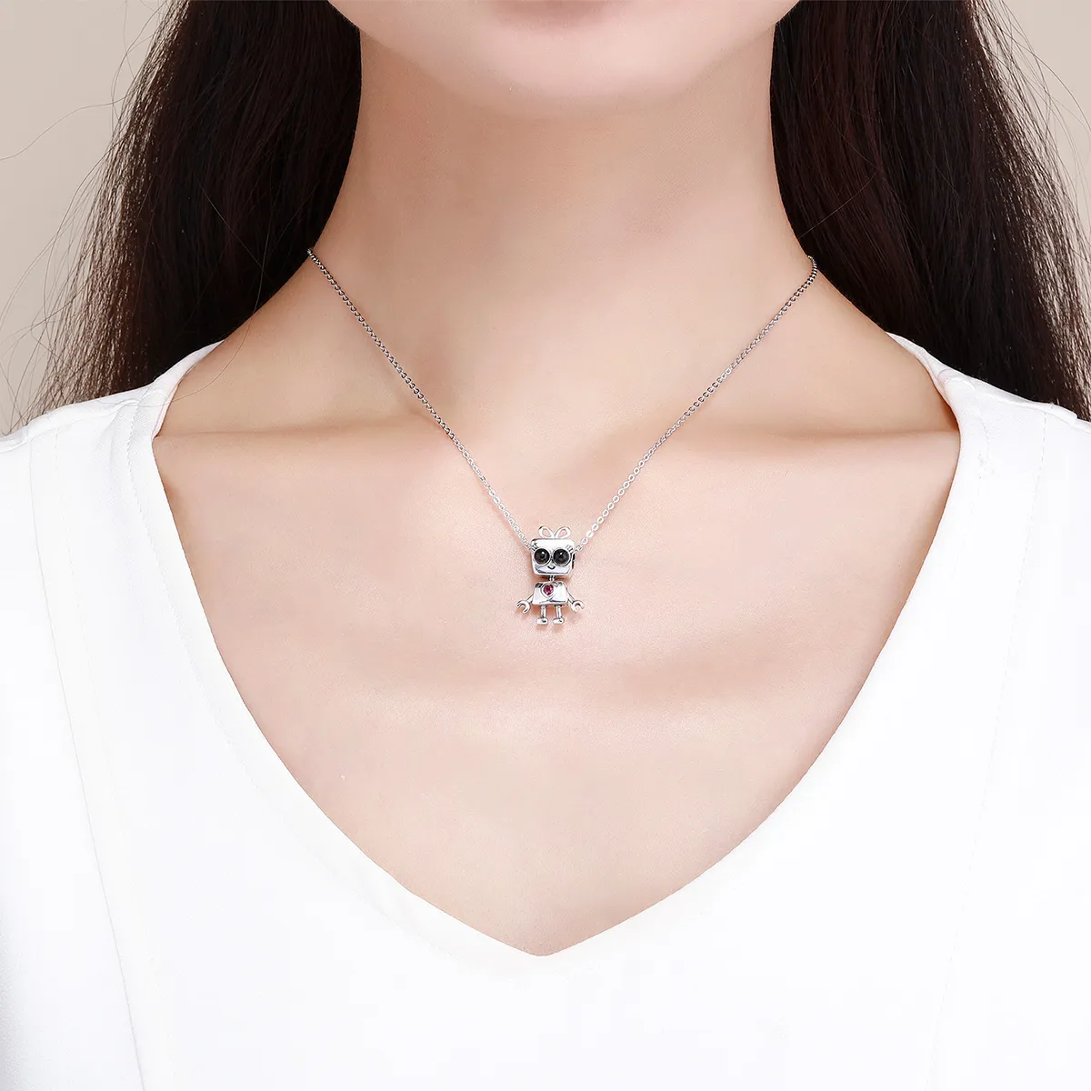 Pandora Style Silver Robot Didi Charm - SCC885