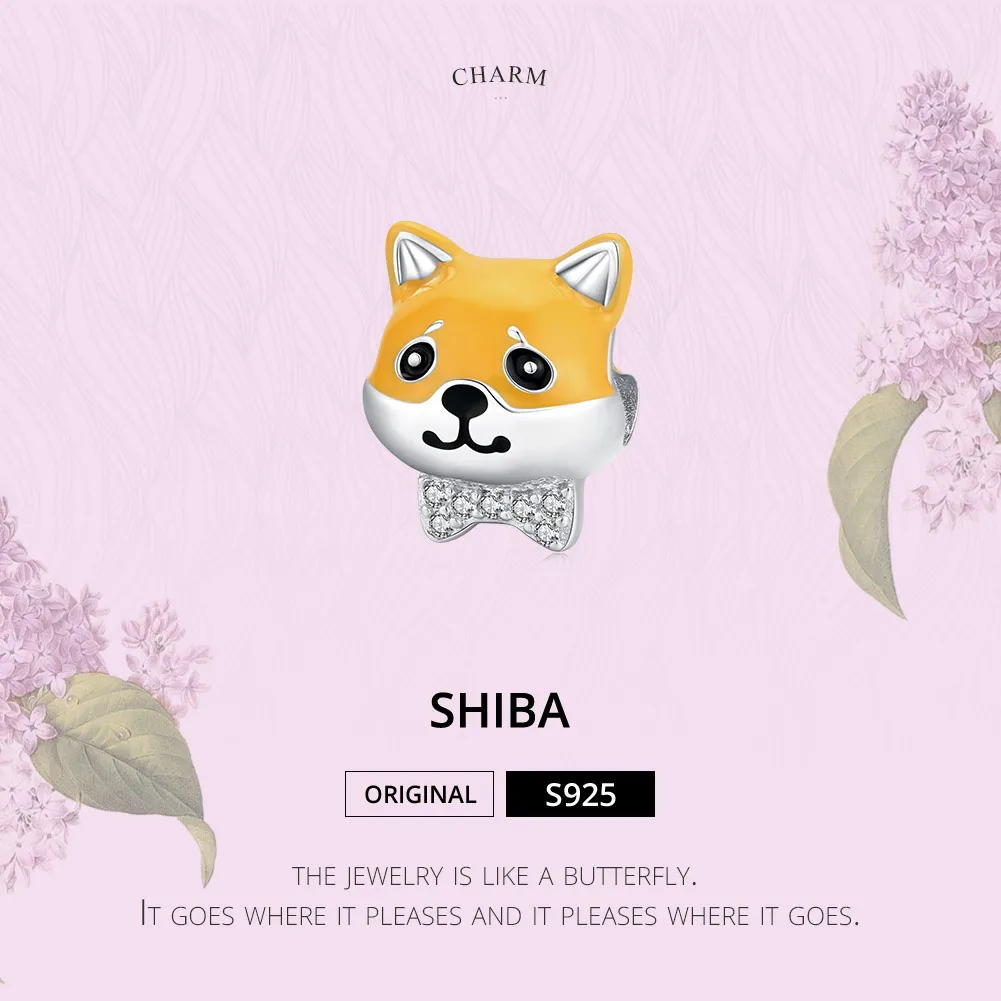 Pandora Style Silver Shiba Inu Charm - BSC188