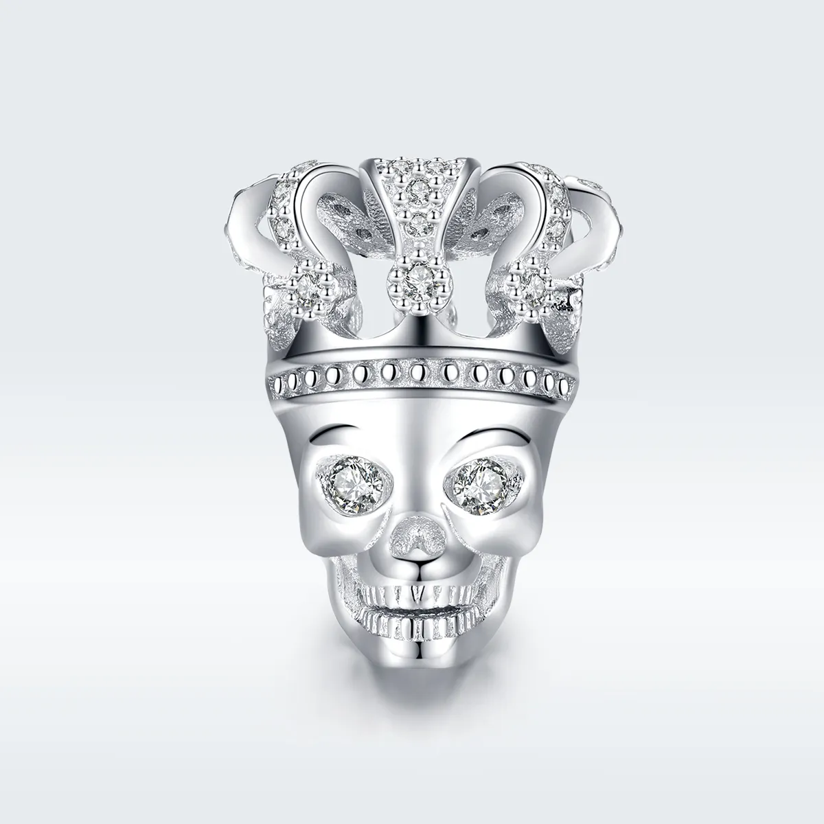 Pandora Style Silver Skull With Crown Charm - SCC1361