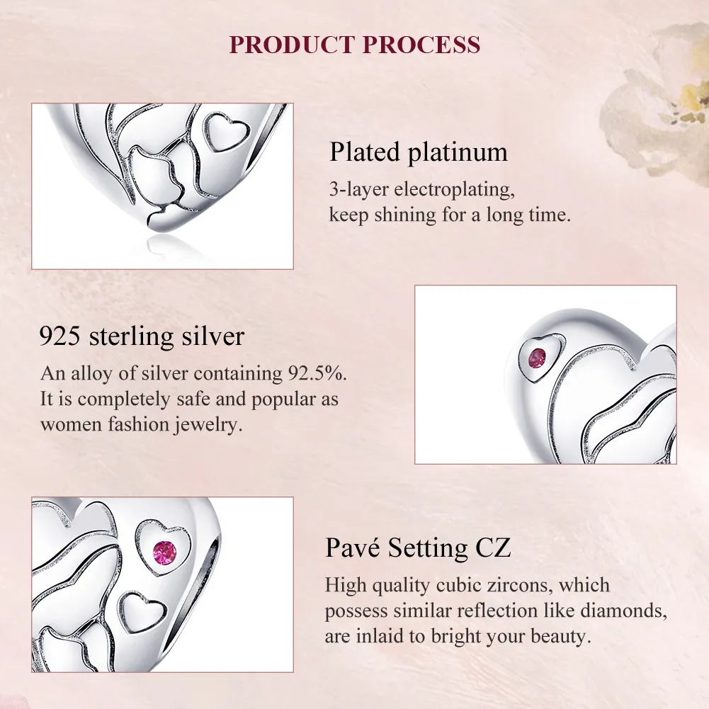 Pandora Style Silver Star In Love Charm - BSC216