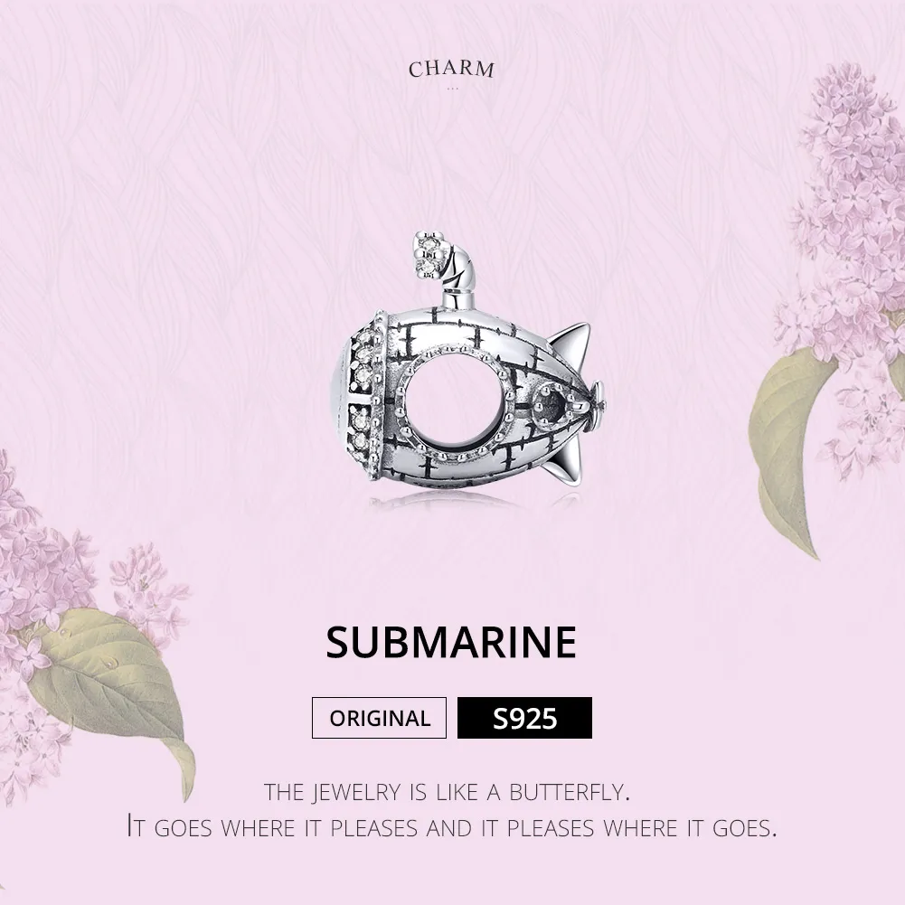 Pandora Style Silver Submarine Charm - SCC1453