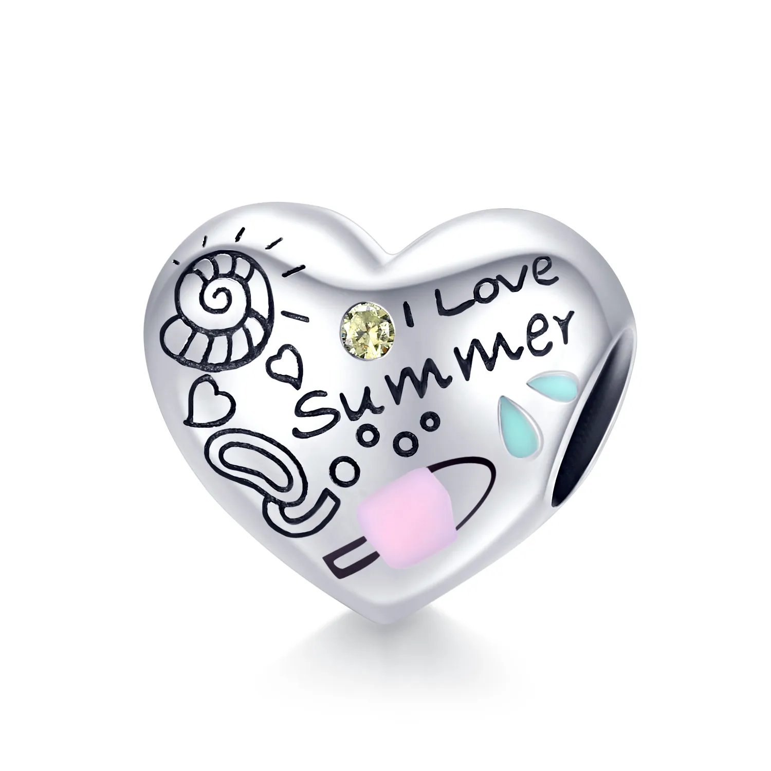 Pandora Style Silver Summer Graffiti Charm - SCC1529