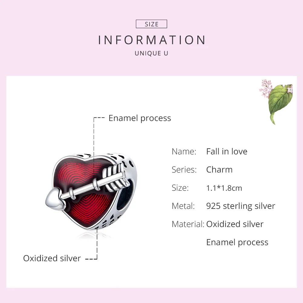 Pandora Style Silver Valentine'S Day First Love Charm - SCC480