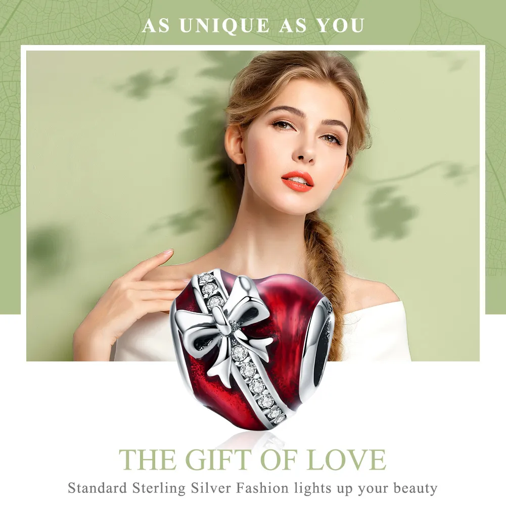 Pandora Style Silver Valentine'S Day Love Gift Charm - SCC741