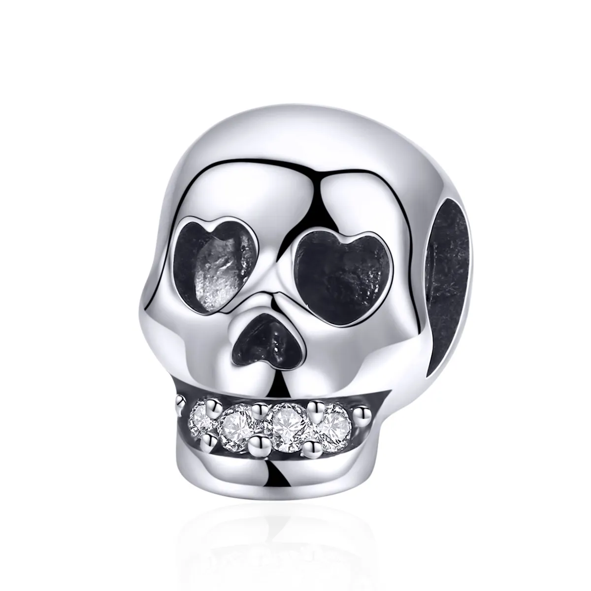 Pandora Style Silver White Skull Charm - SCC965