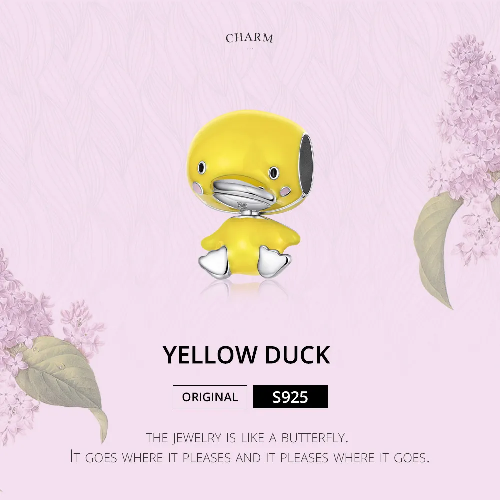 Pandora Style Silver Yellow Duck Charm - SCC1501
