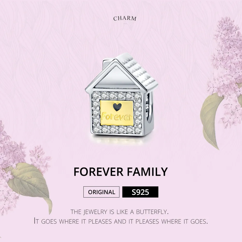 Pandora Style Two Tone Bicolor Forever Family Charm - SCC1330