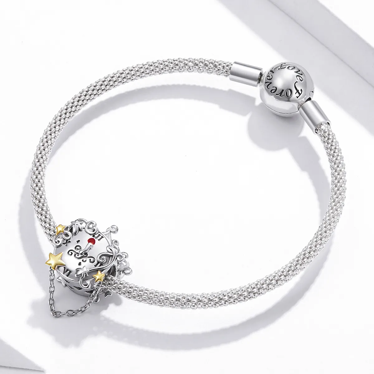 Pandora Style Two Tone Bicolor Magic Clock Charm - BSC406