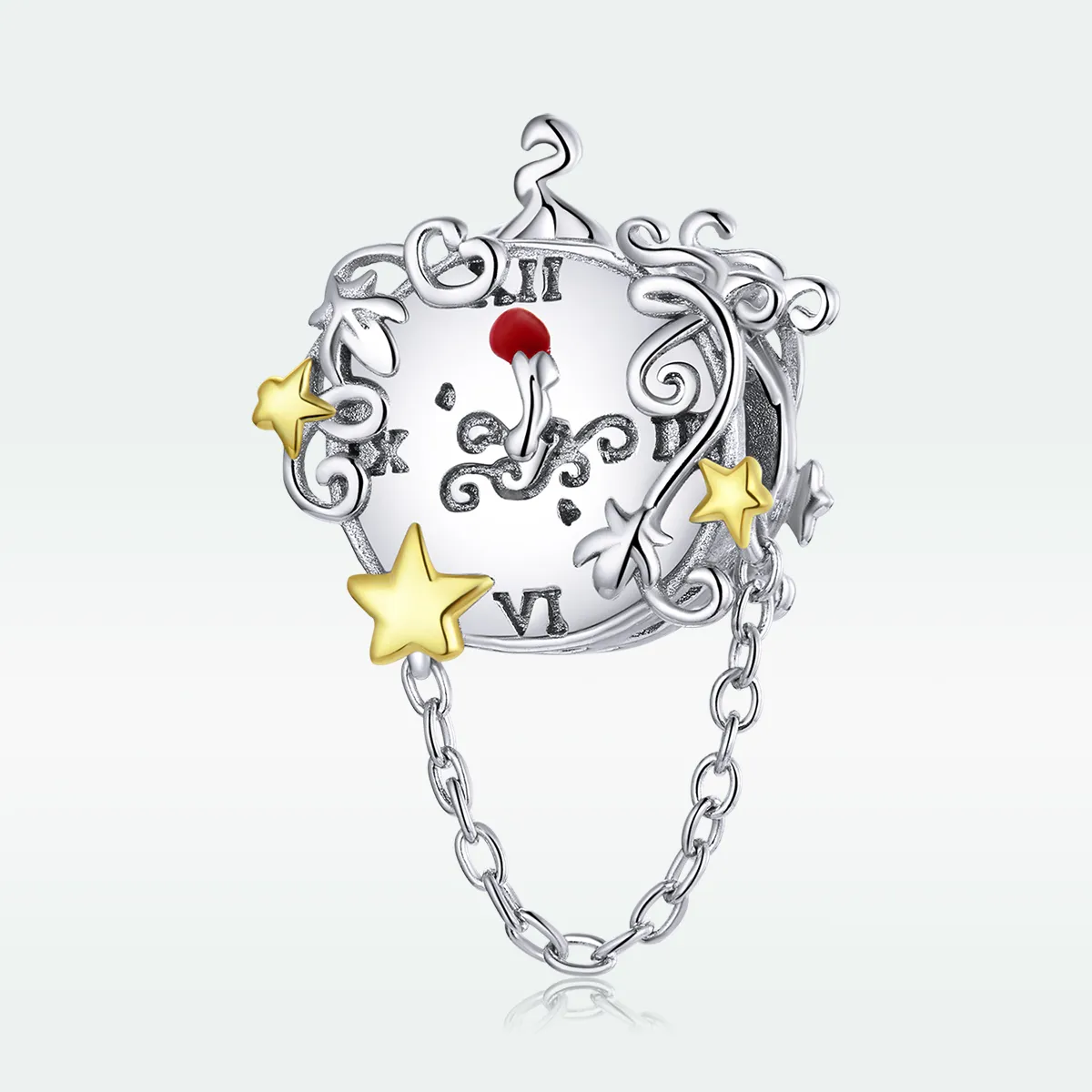 Pandora Style Two Tone Bicolor Magic Clock Charm - BSC406