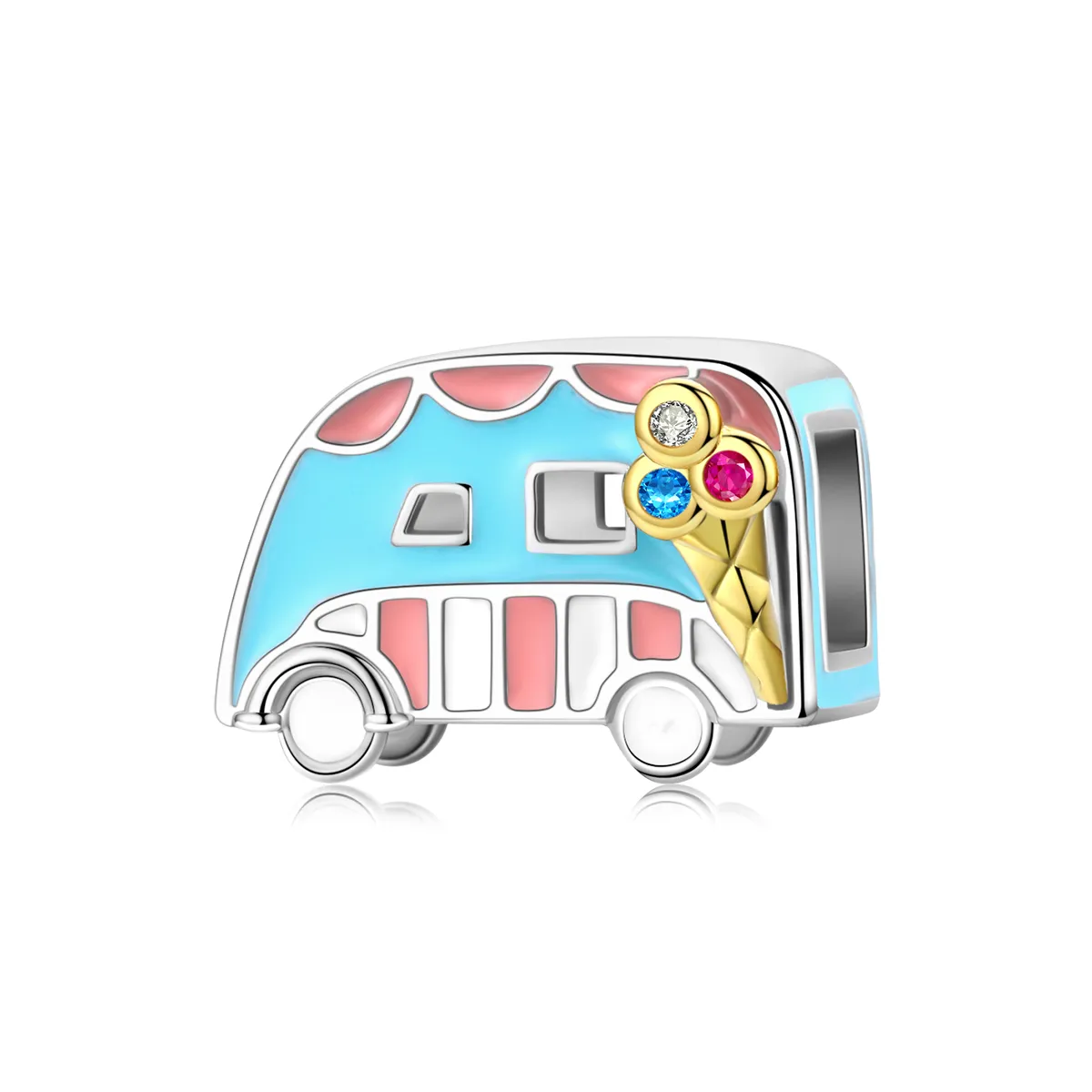 Pandora style Two Tone Ice Cream Van Charm BSC163