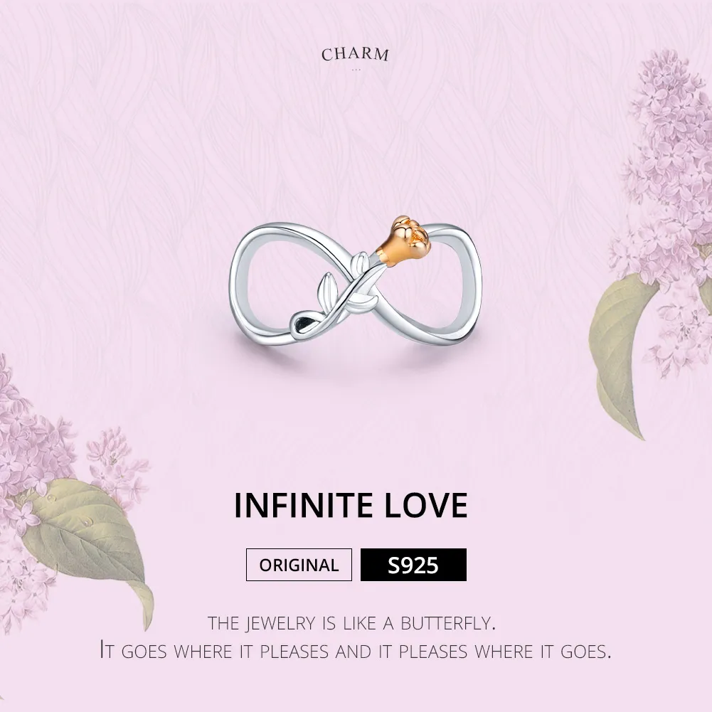 Pandora Style Two Tone Infinite Love Charm - SCC1463