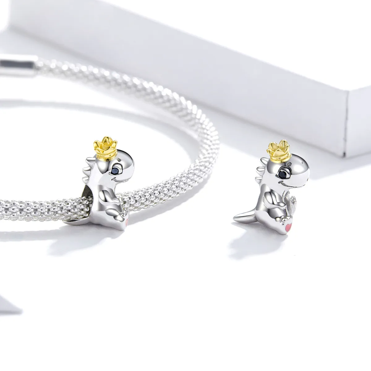 Pandora Style Two Tone Little Dinosaur Charm - SCC1674