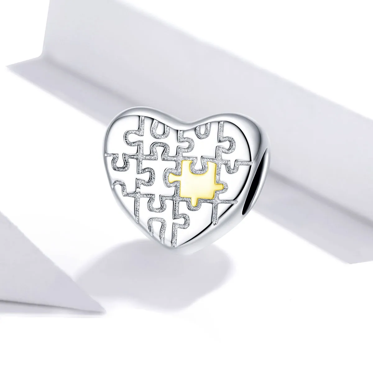 Pandora Style Two Tone Love Puzzles Charm - SCC1673