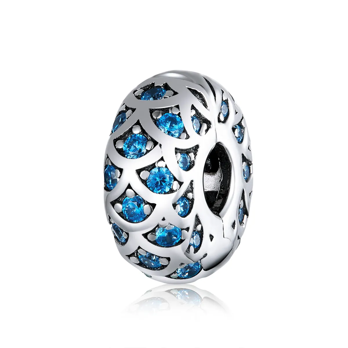 Pandora Style Silver Blue Elegance Clip - SCC1513