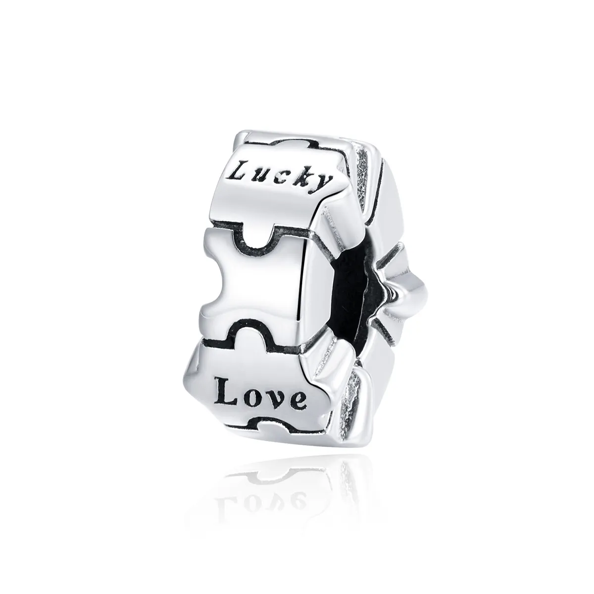 Pandora Style Silver Simple Puzzle Clip - BSC377
