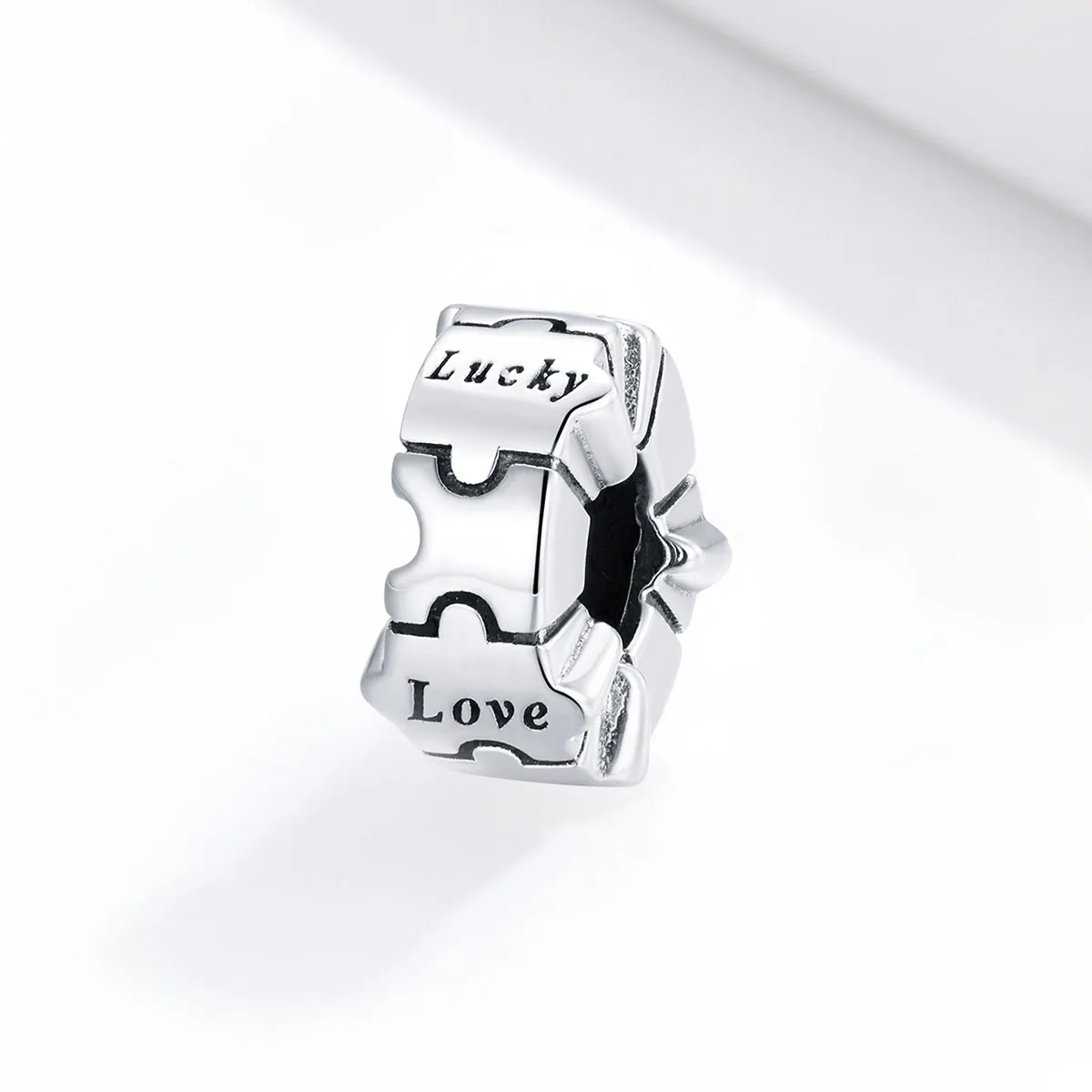 Pandora Style Silver Simple Puzzle Clip - BSC377