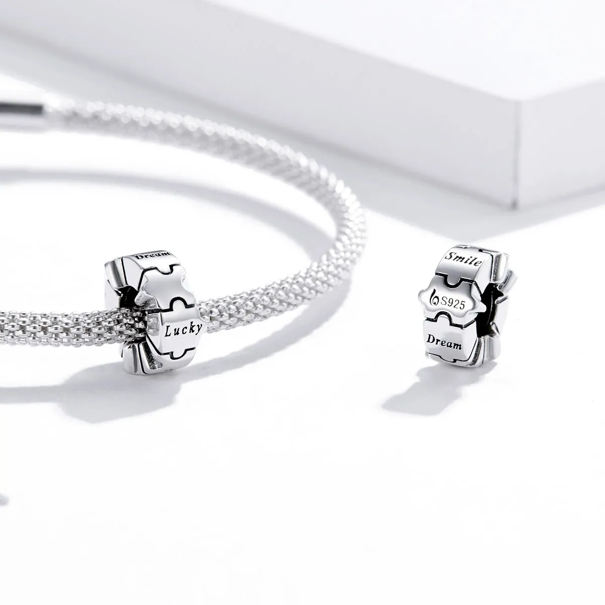 Pandora Style Silver Simple Puzzle Clip - BSC377
