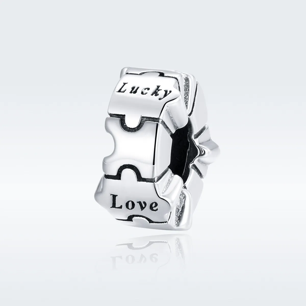 Pandora Style Silver Simple Puzzle Clip - BSC377
