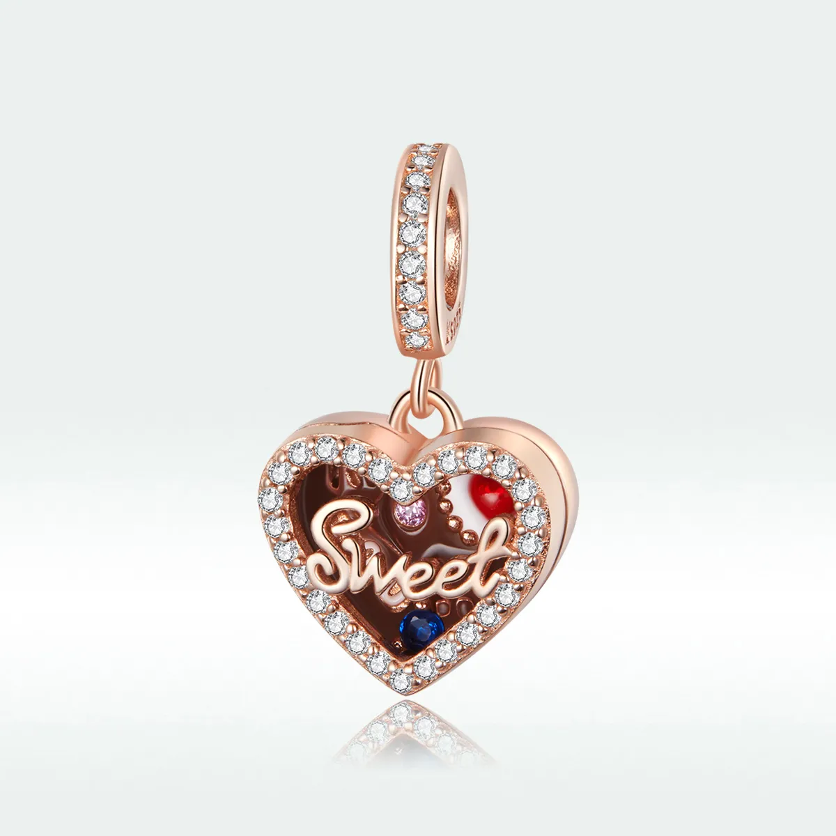 Pandora Style Rose Gold Chocolate Gift Box Dangle - SCC1670
