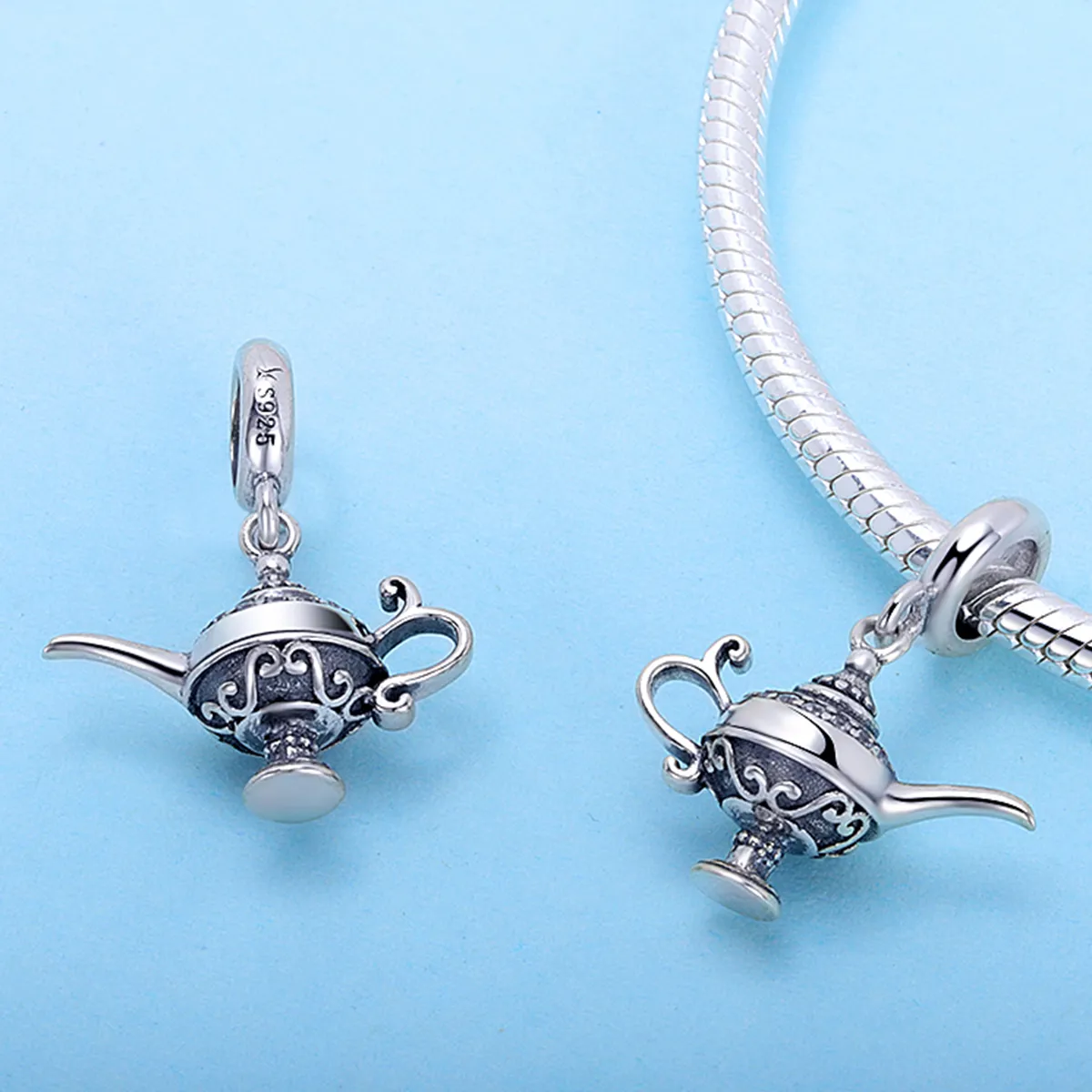 Pandora Style Silver Aladdin'S Lamp Dangle - SCC703