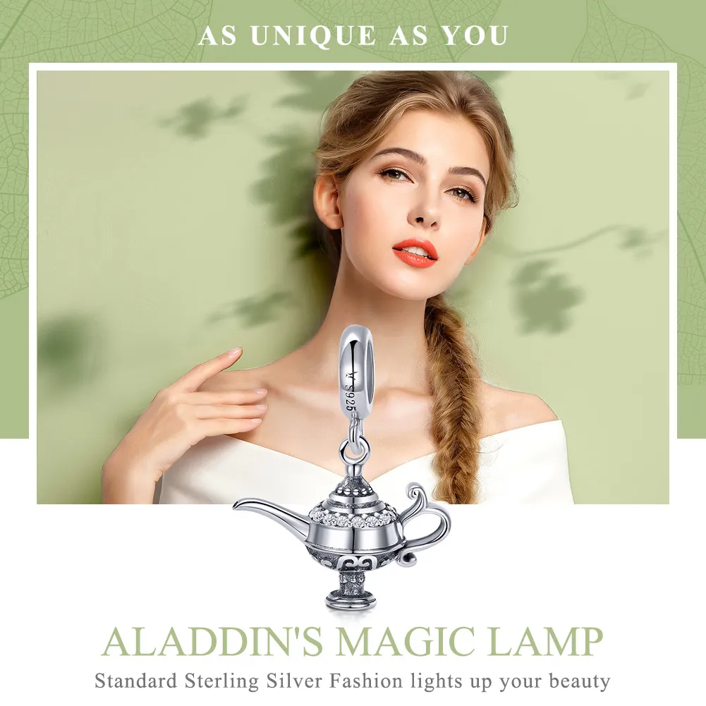 Pandora Style Silver Aladdin'S Lamp Dangle - SCC703