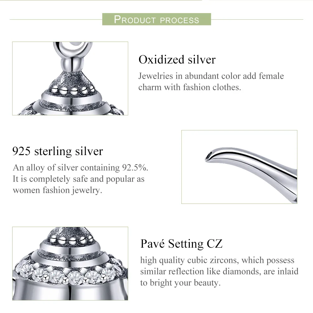 Pandora Style Silver Aladdin'S Lamp Dangle - SCC703