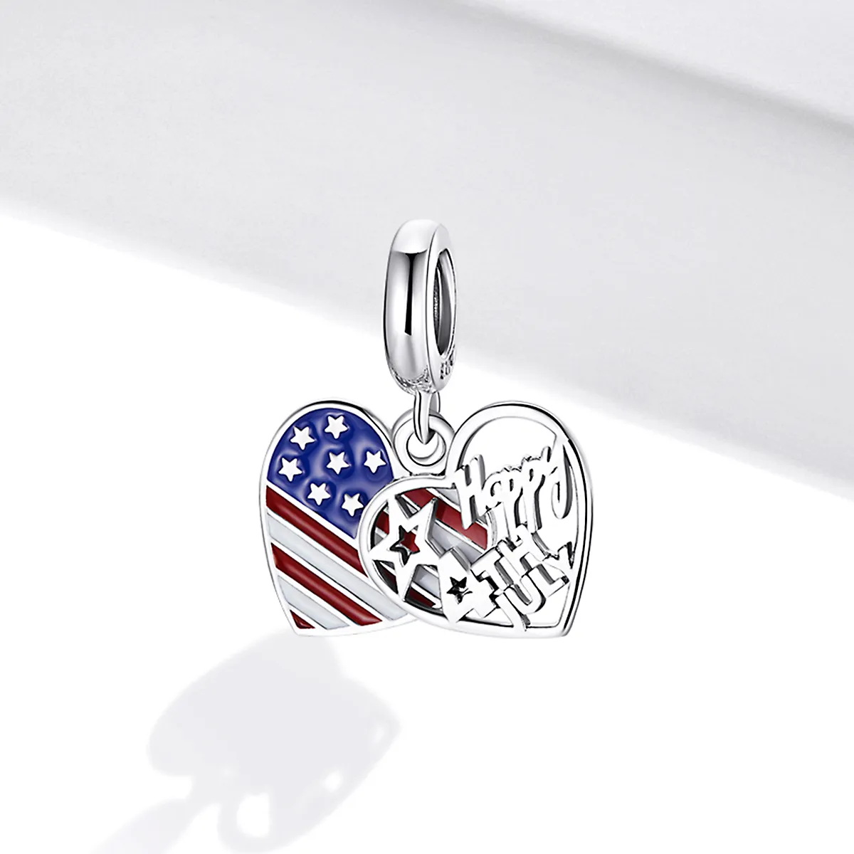 Pandora Style Silver American Independence Day Dangle - SCC1884