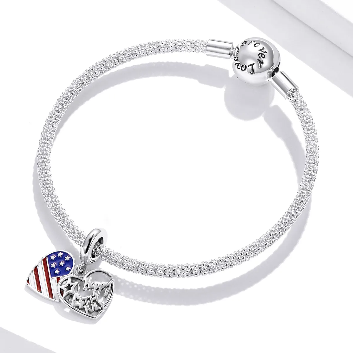 Pandora Style Silver American Independence Day Dangle - SCC1884