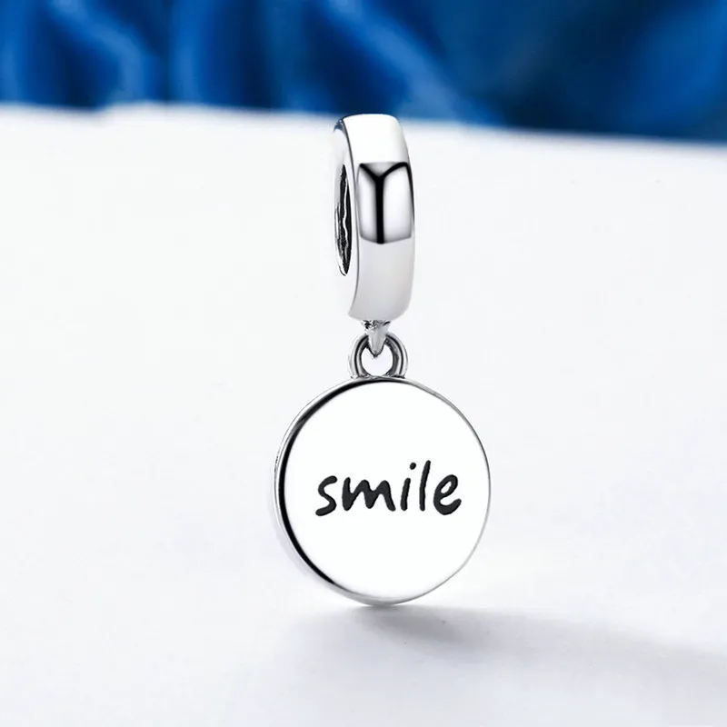 Pandora Style Silver Bicolor Smiley Face Dangle - SCC258
