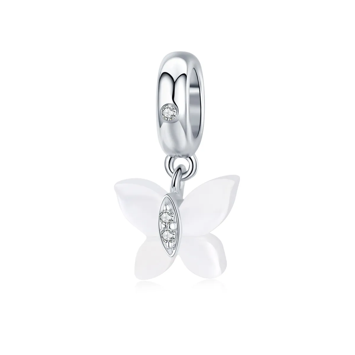 Pandora Style Silver Butterfly Dangle - SCC1414