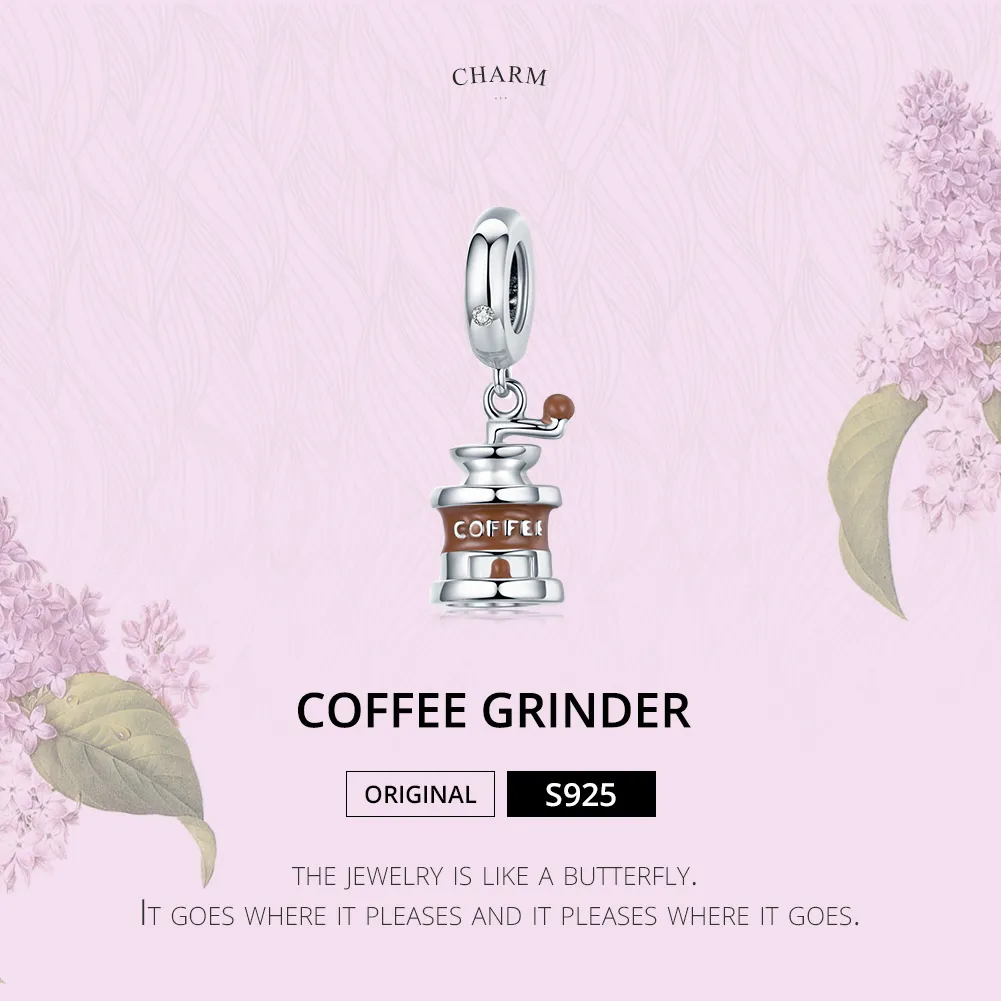 Pandora Style Silver Coffee Grinder Dangle - BSC170