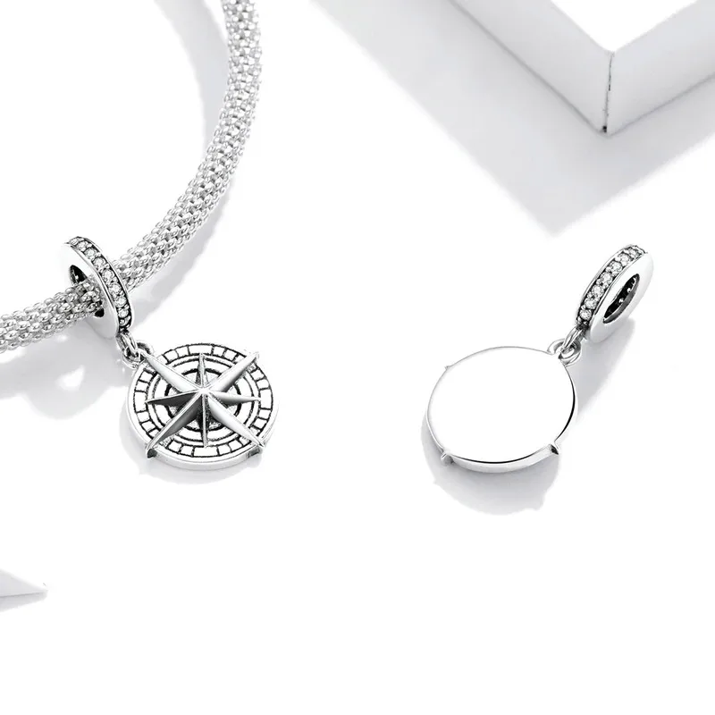 Pandora Style Silver Compass Dangle - BSC383