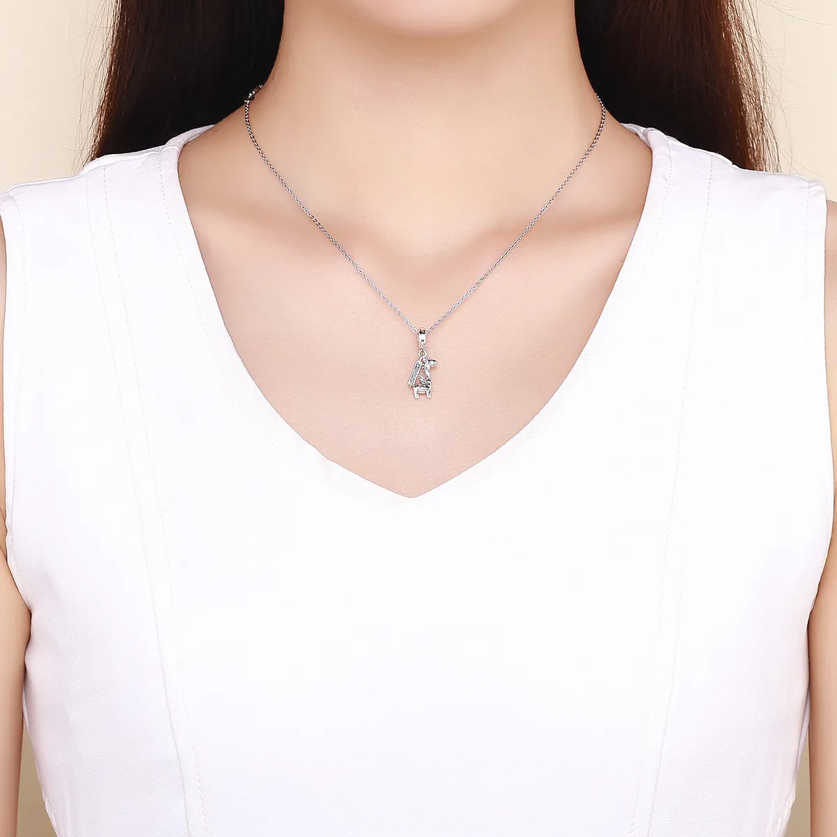Pandora Style Silver Cute Giraffe Dangle - SCC976