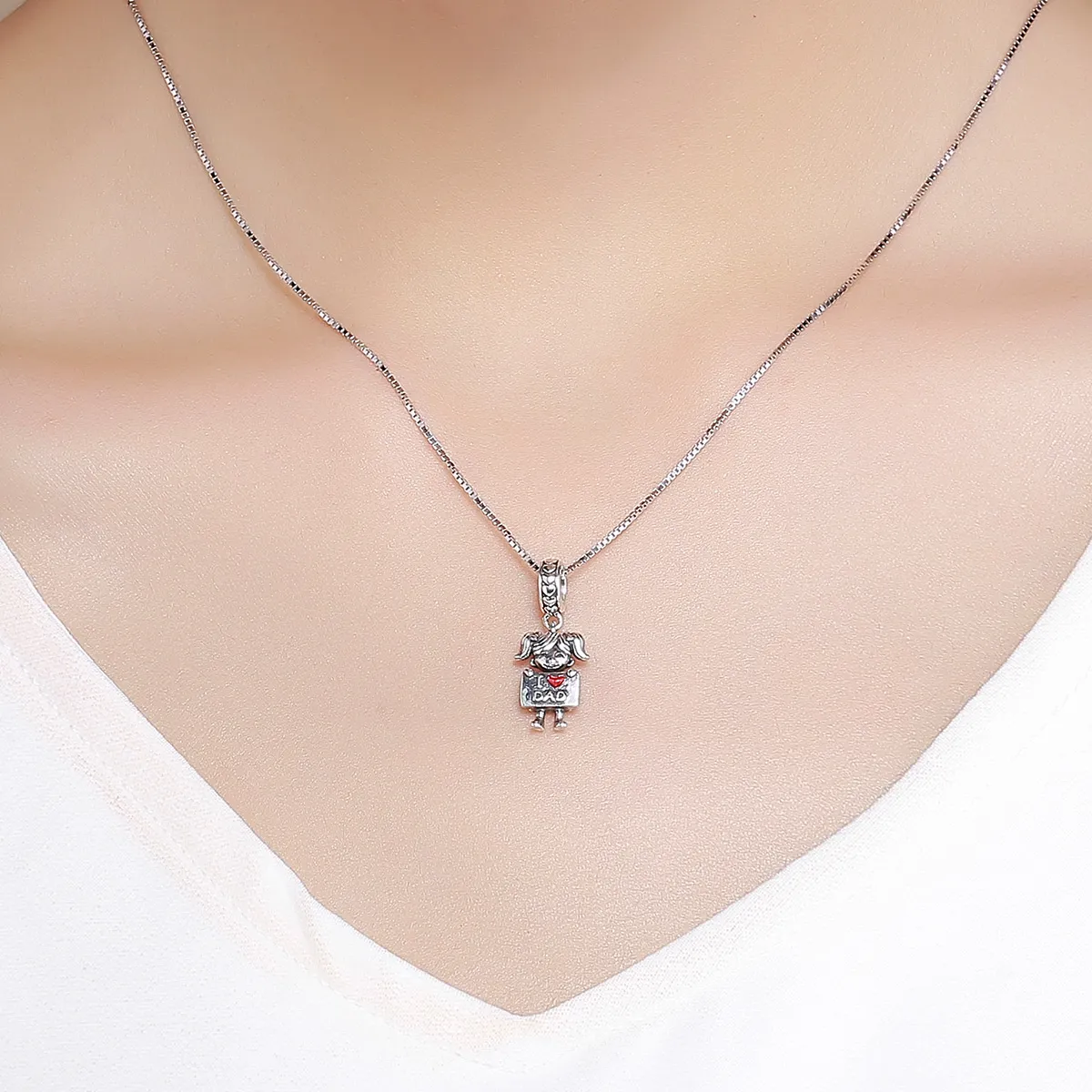 Pandora Style Silver Daddy'S Girl Dangle - SCC690