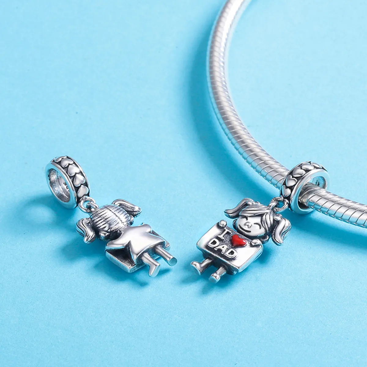 Pandora Style Silver Daddy'S Girl Dangle - SCC690