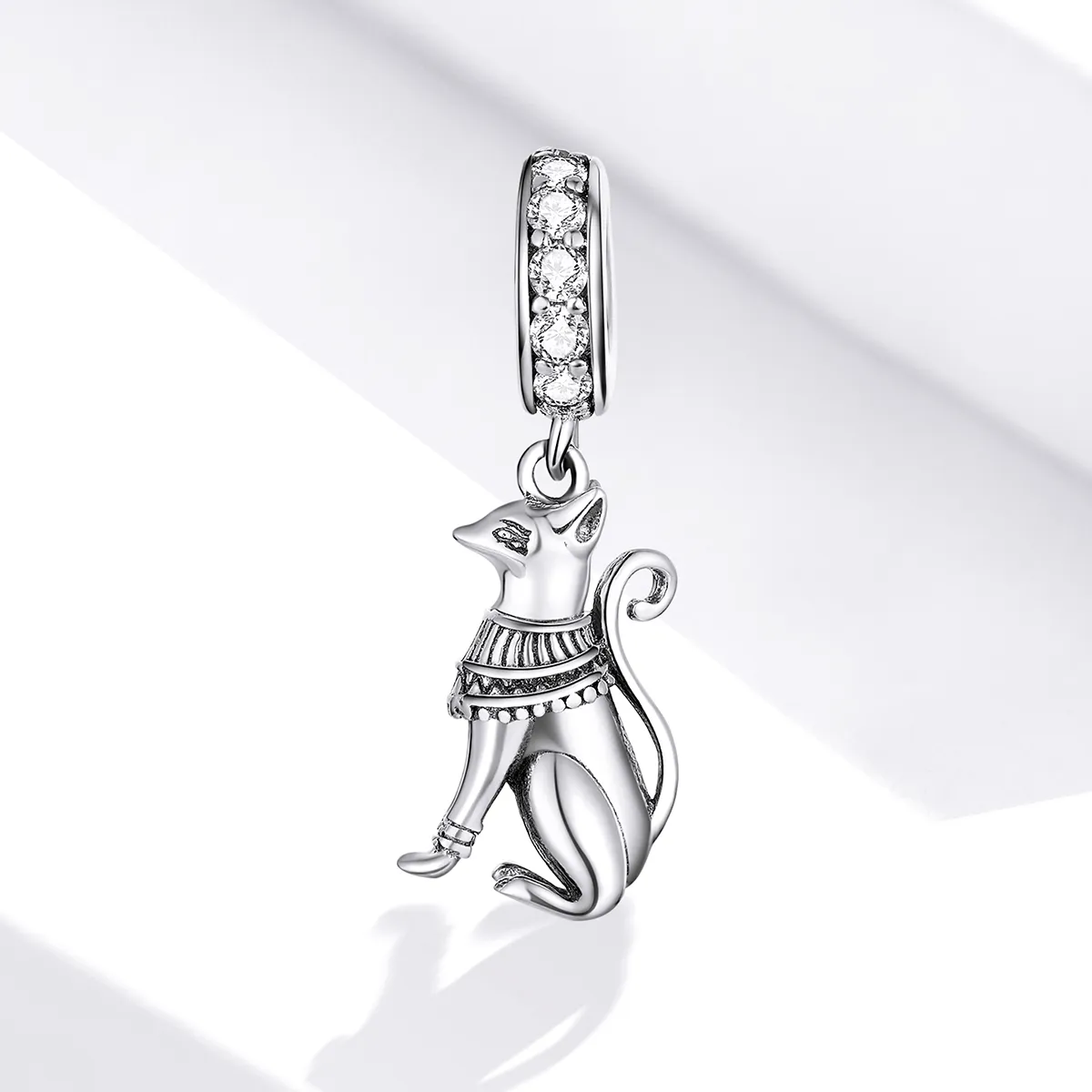 Pandora Style Silver Egyptian Cat Dangle - SCC1505