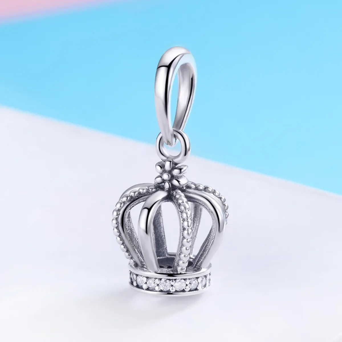 Pandora Style Silver Elegant Crown Dangle - SCC781