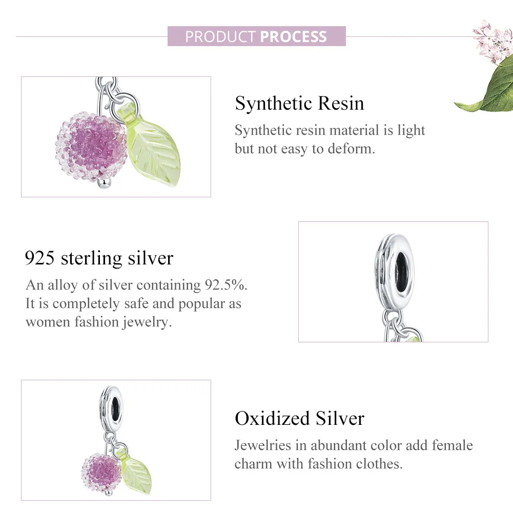 Pandora Style Silver Fruit Dangle - SCC1802