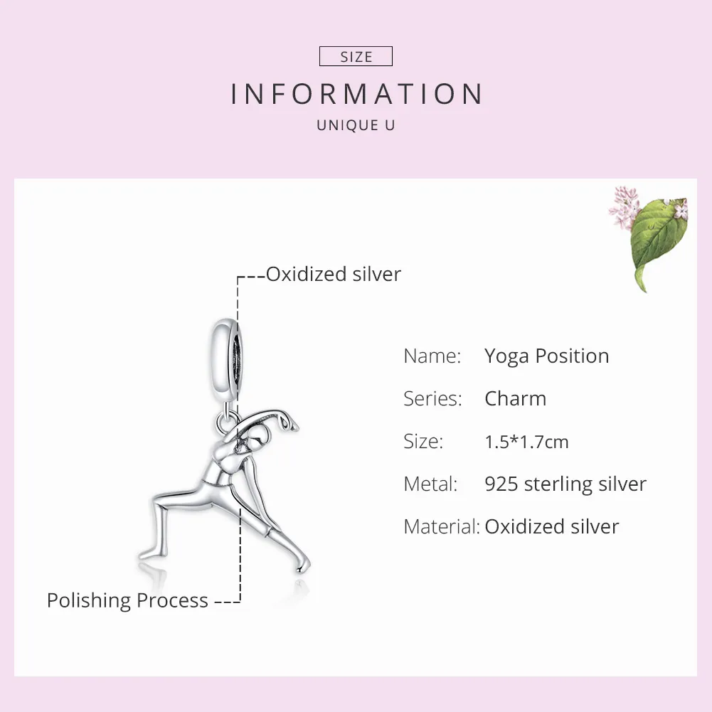 Pandora Style Silver Gymnastics Dangle - BSC386
