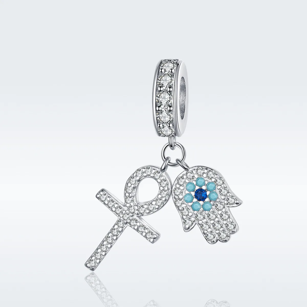 Pandora Style Silver Hand of Fatima Dangle - BSC084