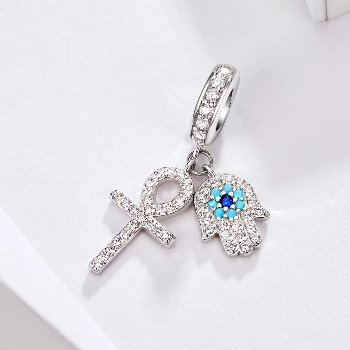 Pandora Style Silver Hand of Fatima Dangle - BSC084