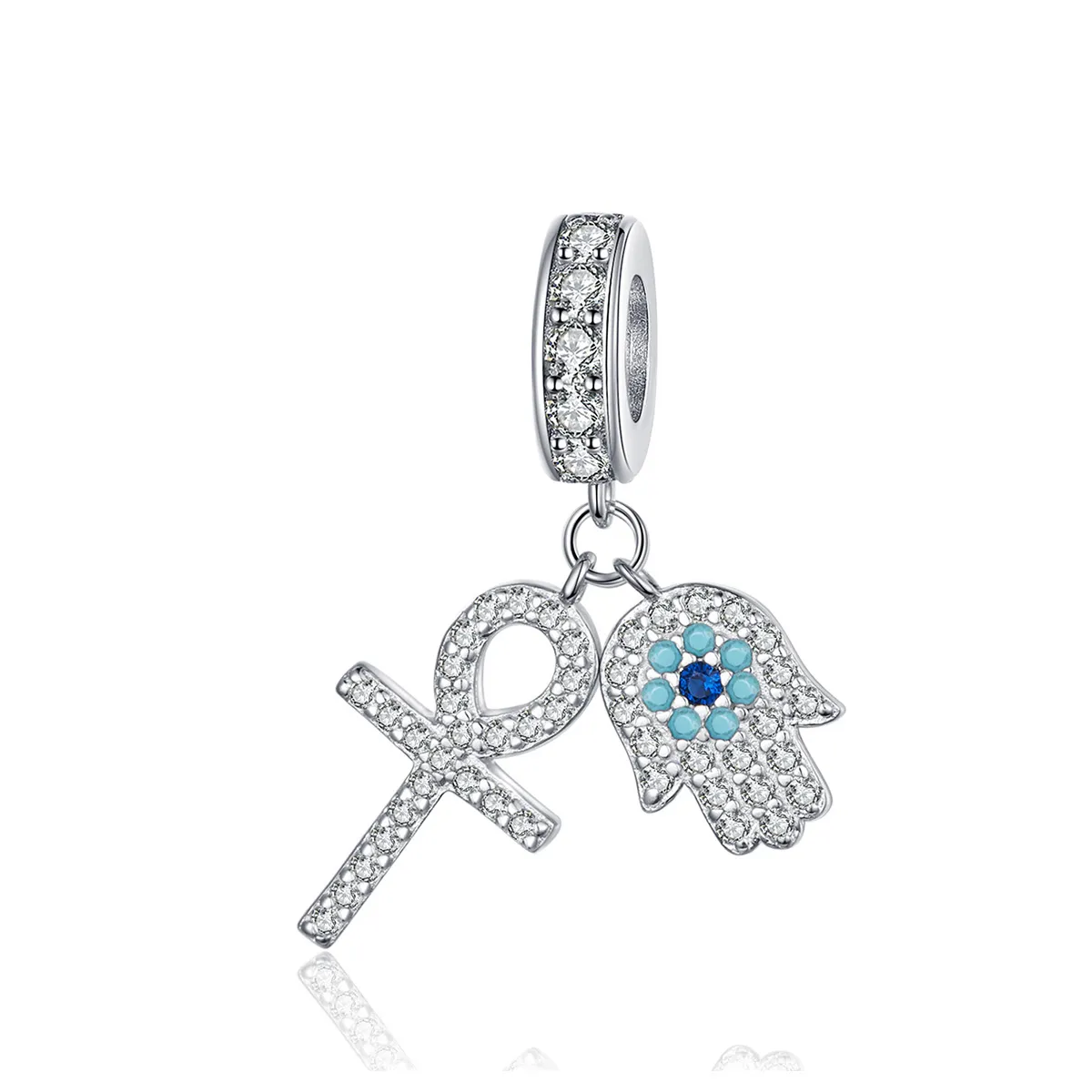 Pandora Style Silver Hand of Fatima Dangle - BSC084