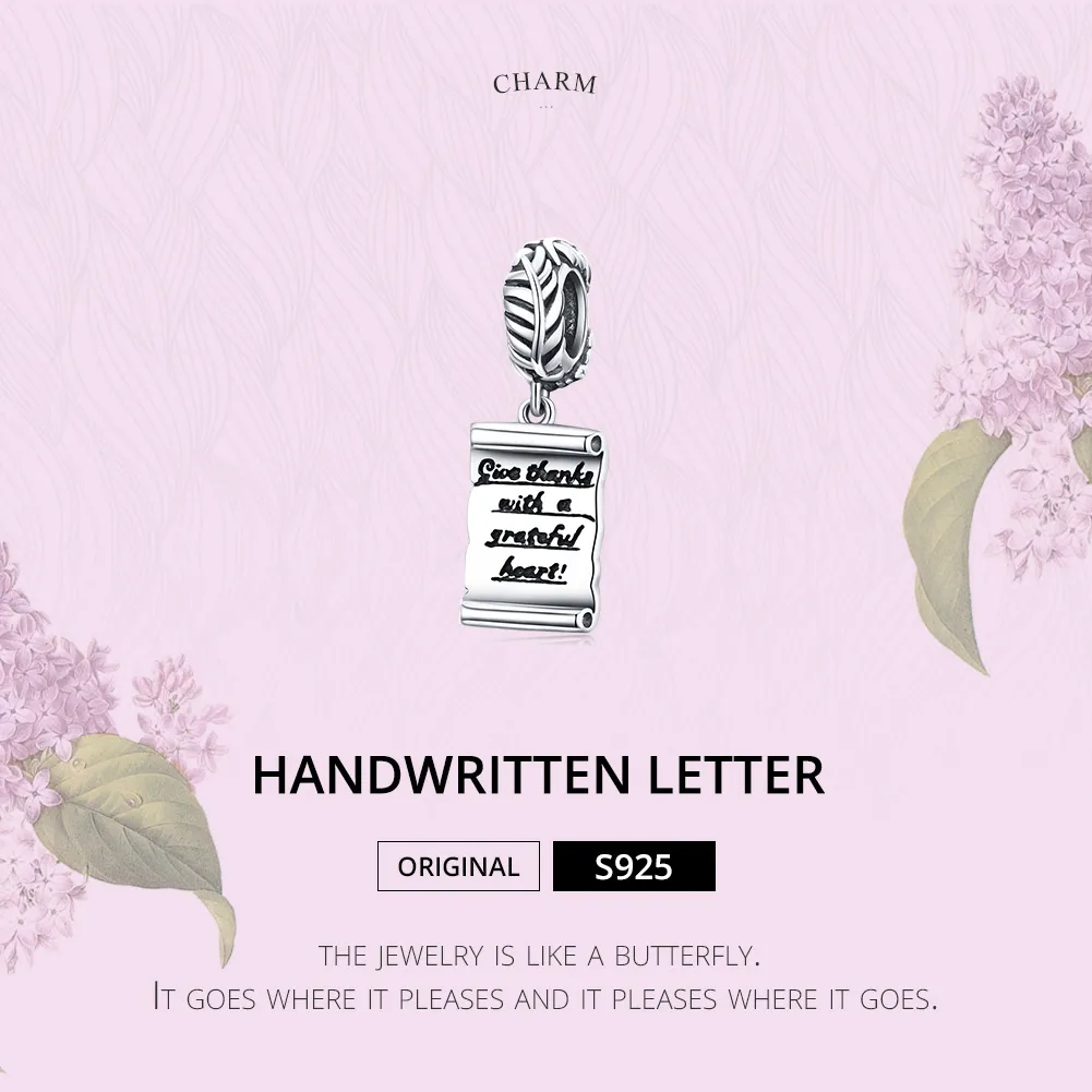 Pandora Style Silver Handwritten Letter Dangle - SCC1605