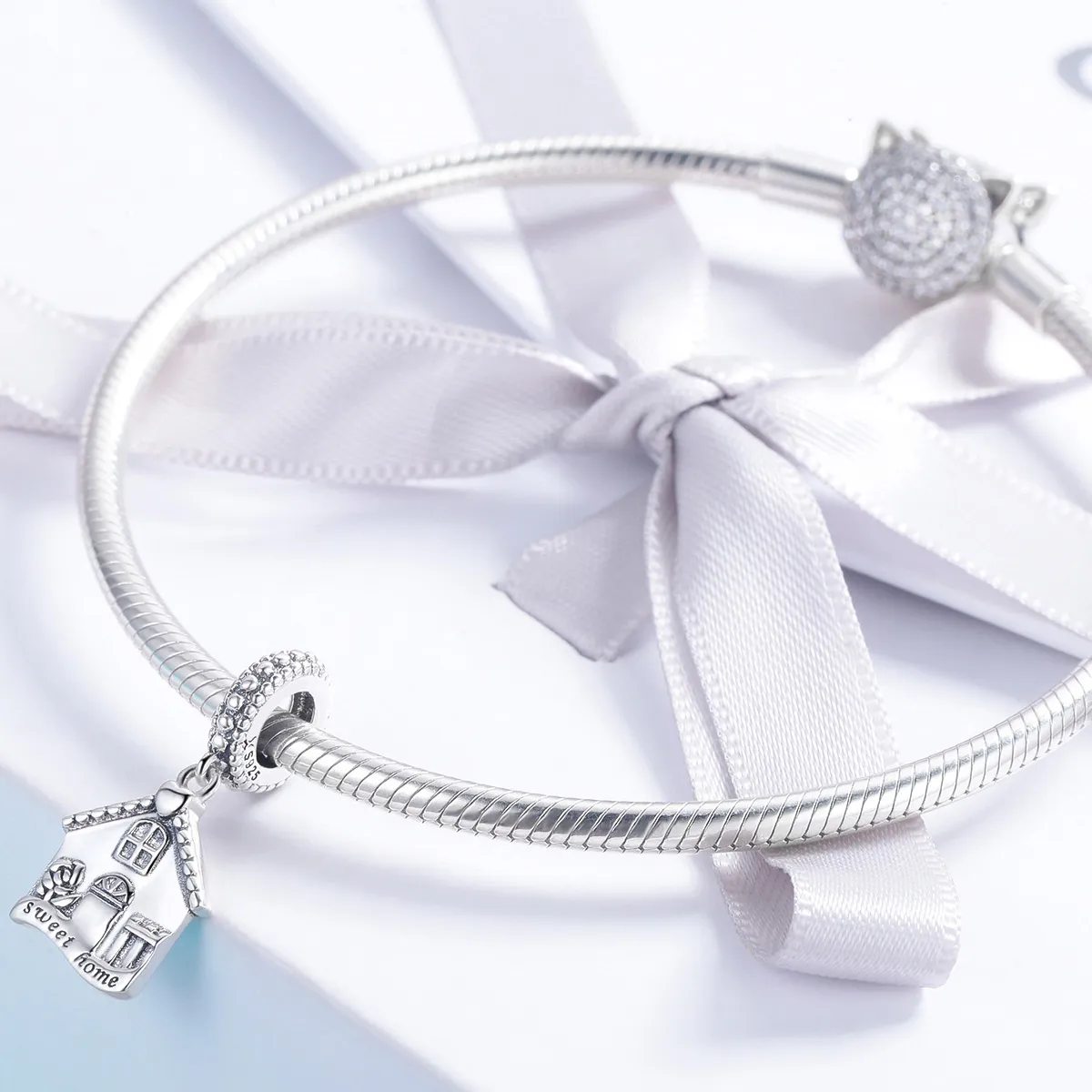 Pandora Style Silver Happy House Dangle - SCC913