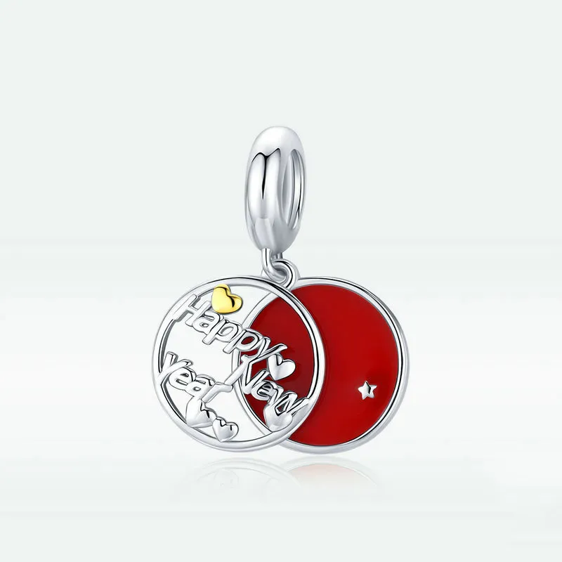 Pandora Style Silver Happy New Year Dangle - SCC1718