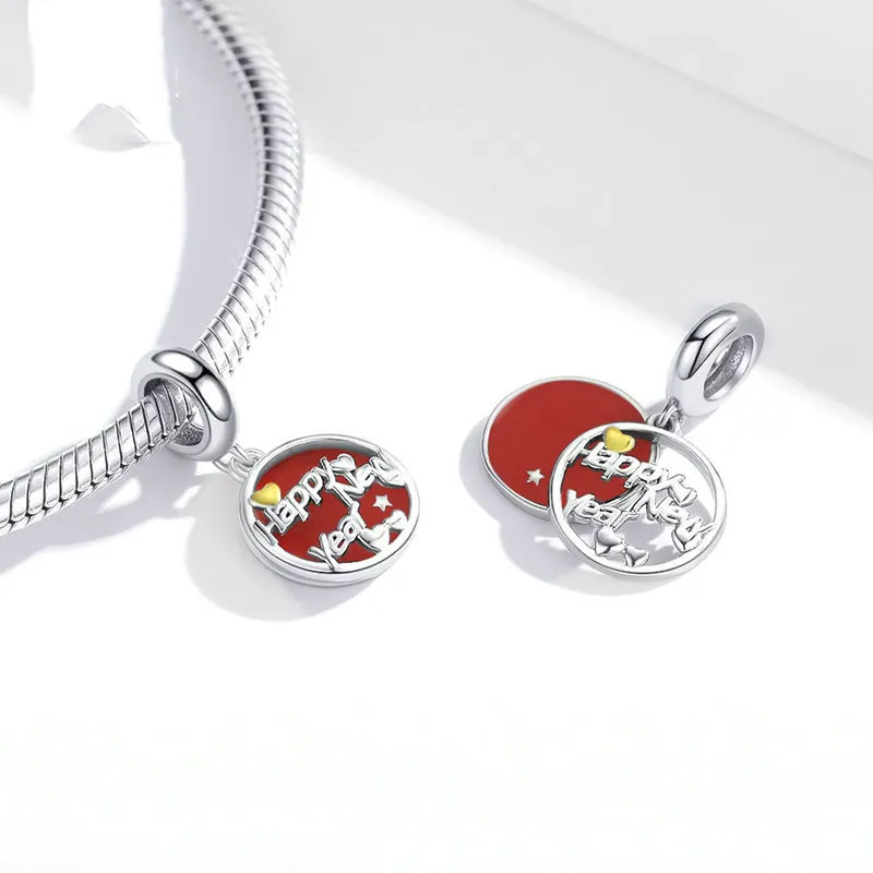 Pandora Style Silver Happy New Year Dangle - SCC1718