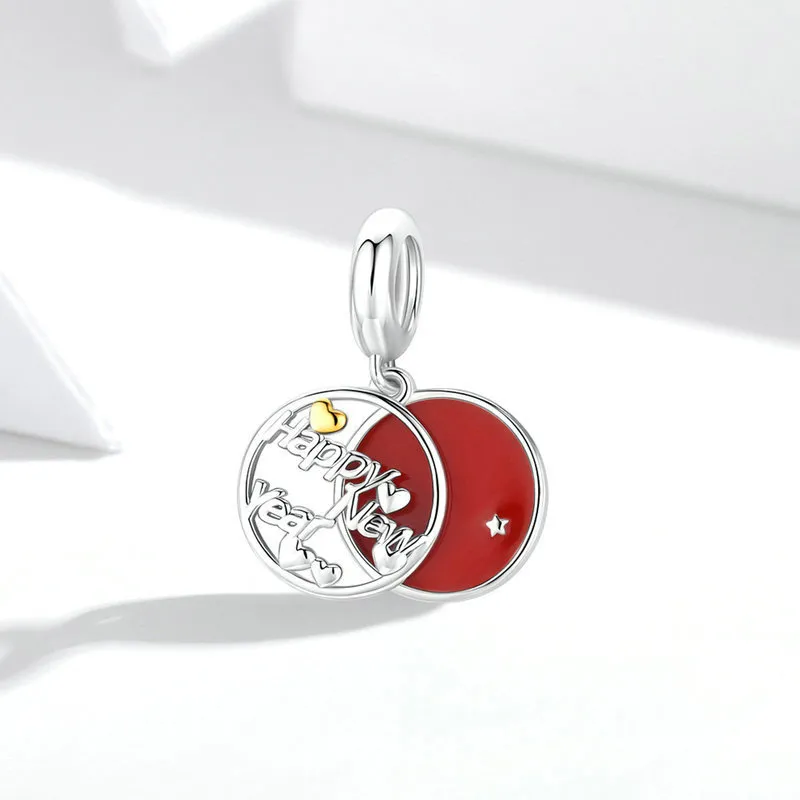 Pandora Style Silver Happy New Year Dangle - SCC1718