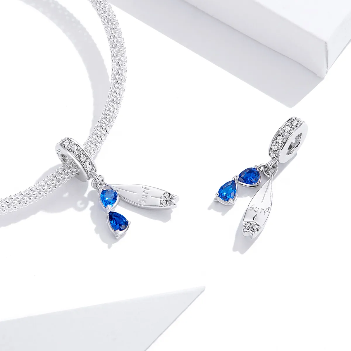 Pandora Style Silver Happy Surfing Dangle - BSC263